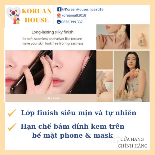 (Chính hãng) KEM NỀN 3CE MỊN LÌ VELVET FIT FOUNDATION_Mẫu mới tháng 3/2021 | BigBuy360 - bigbuy360.vn