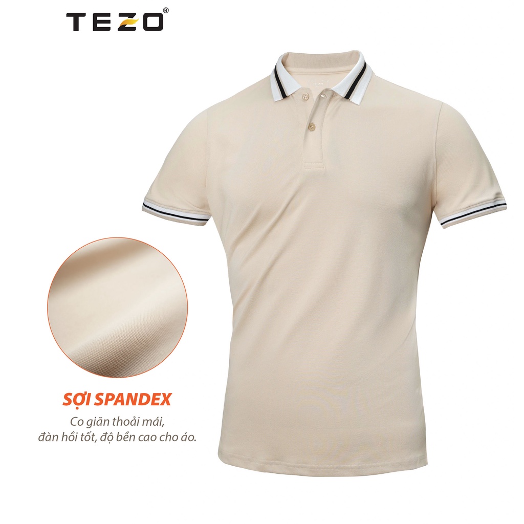 Áo thun trơn nam TEZO phông nam có cổ chất liệu cotton thoáng mát thấm hút mồ hôi 2201APDT10