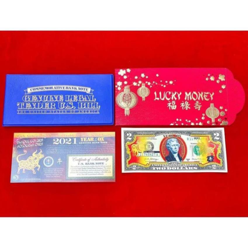 [COMBO 10 BỘ] Tờ Tiền 2 Đô Hình Con Trâu Vàng Tết 2021 lì xì tết | BigBuy360 - bigbuy360.vn