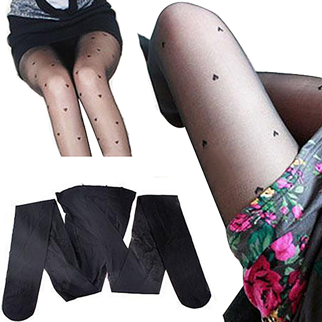 &lt; Wholesale &gt; Quần Tất Jacquard Họa Tiết Trái Tim Phong Cách Jacquard Thời Trang Cho Nữ