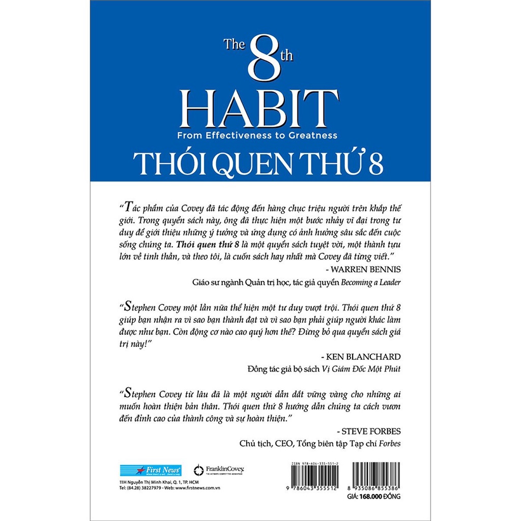 Sách Thói Quen Thứ 8 Từ Hiệu Quả Đến Vĩ Đại (Bìa mềm) - First News - FIN
