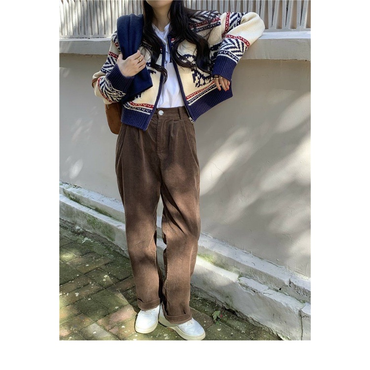 Áo Khoác cardigan Dệt Kim Dáng Ngắn Cổ Tròn Thời Trang Hàn Quốc
