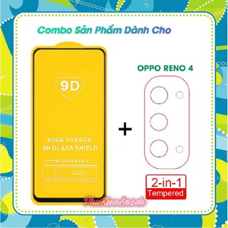 Combo Kính cường lực OPPO RENO 4 4G Full Màn hình 9D + Dán bảo vệ Camera sau