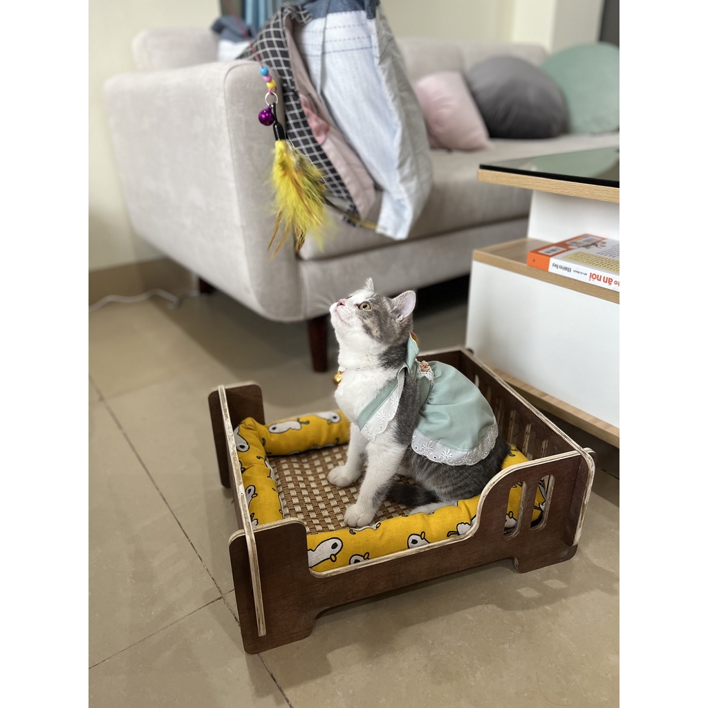 [ẢNH THẬT] Cattree gỗ size lớn kèm ổ nằm cho thú cưng