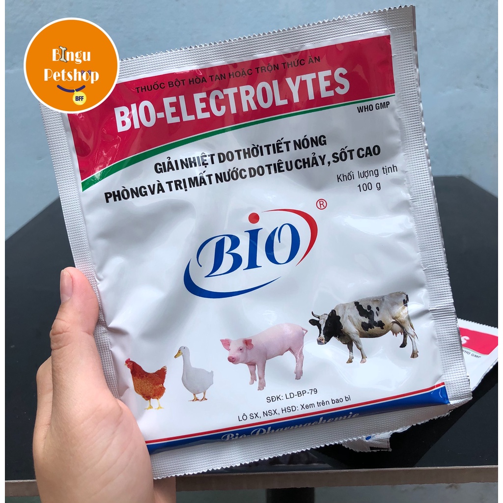 BIO-ELECTROLYTES Bột Uống Điện Giải Chống Mất Nước cho Thú Cưng - GÓI 100G