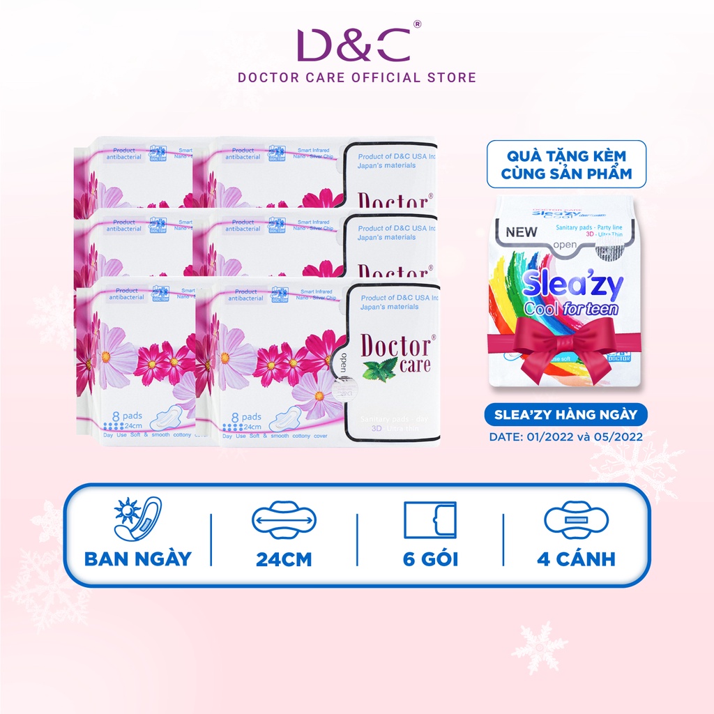 Băng vệ sinh thảo dược Doctor Care ban ngày 24cm Combo 6 gói