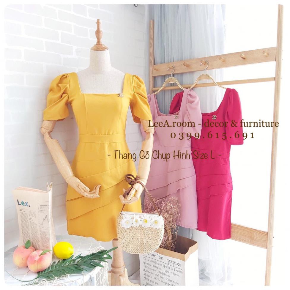 Thang Gỗ Chụp Hình Quần Áo Kiểu Hàn Quốc Size L (7 móc) - Ảnh Thật, Hàng Có Sẵn