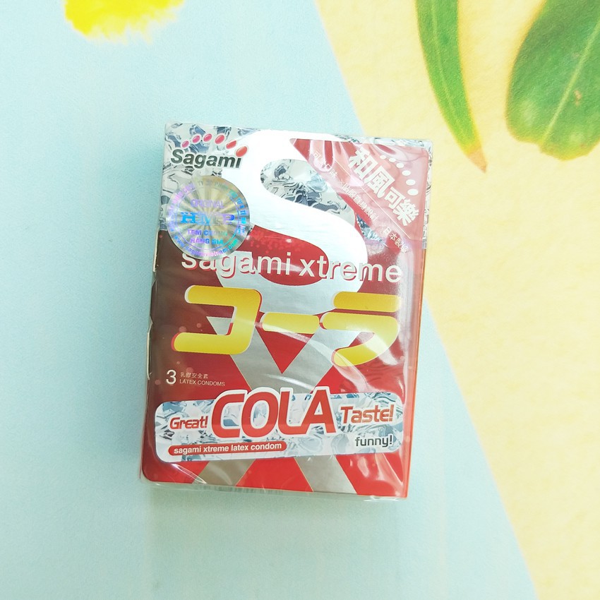 Bao cao su Siêu mỏng Sagami Xtreme Cola - Hương Cola - Hộp 3 chiếc