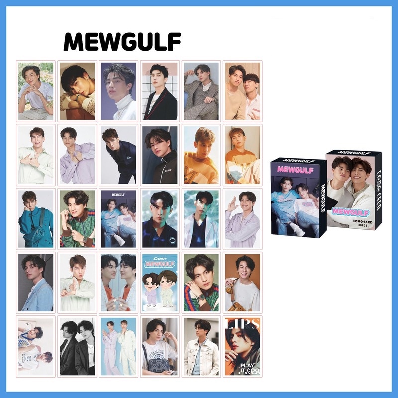 Bộ thẻ IN HÌNH Thai BL Mewgulf Taynew OffGun Earthmix YINWAR lomo card 30 tấm