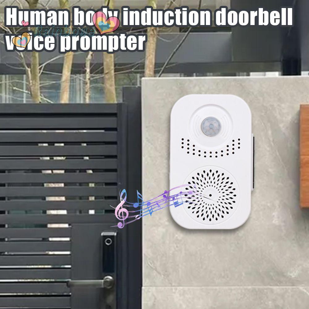 RAINBOW Free Installation Alarm System Voice Broadcast Infrared Induction Smart Doorbell Wireless Automatic Induction Voice Prompter Human Body Induction Doorbell Welcome to Sensor Greeter