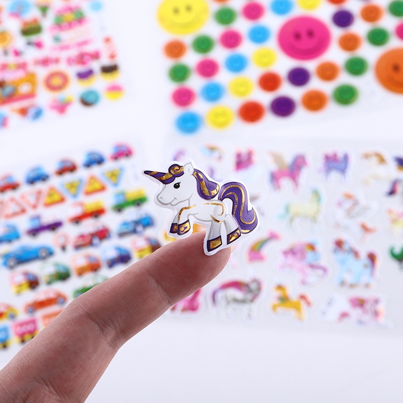 Hình nhãn dán sticker nổi 3d gái trai lồi lõm xe, mặt cười, động vật, cá kích thước 20x24cm
