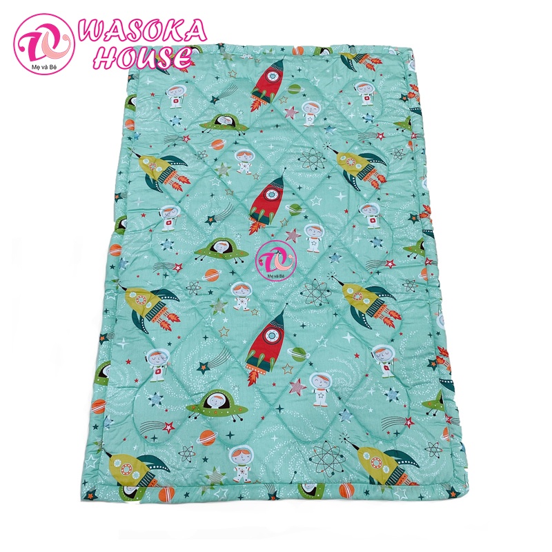 Nệm cho bé đi học mẫu giáo 80x120cm, vải Cotton Satin Hàn Quốc mềm mát, thấm hút tốt, nhiều họa tiết đáng yêu
