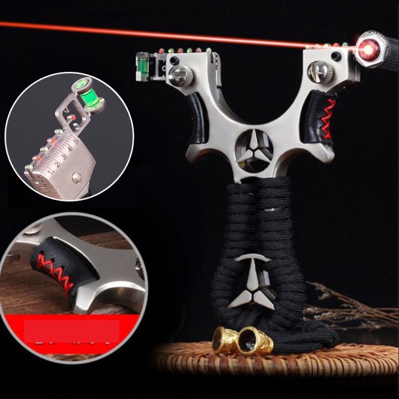 [Ná Cao Su] Bằng Inox 304 Kèm Đèn Laze,Thước Ngắm Bắn Ngày Lẫn Đêm