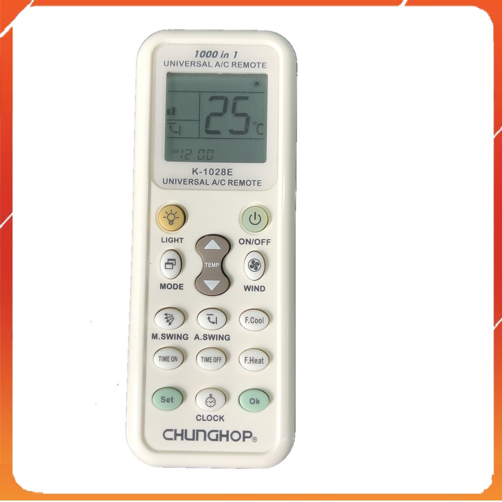 Điều khiển điều hoà đa năng Chunghop K-1028E [TẶNG PIN] Remote máy lạnh đa năng Chunghop K-1028E