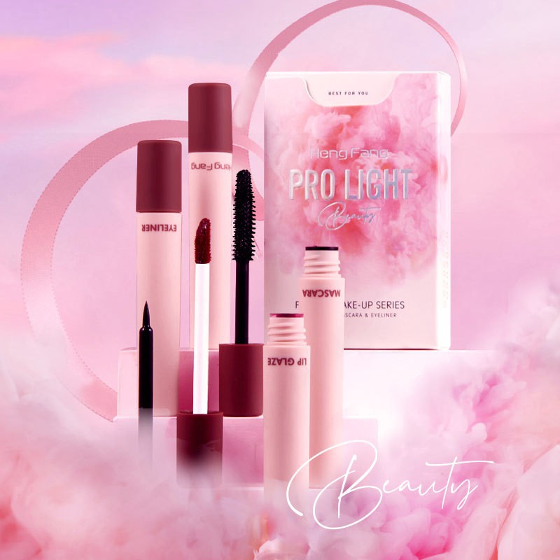 Set 4 món son kem, mascara, kẻ mắt HENG FANG PRO LIGHT cực trendy, dễ thương | BigBuy360 - bigbuy360.vn
