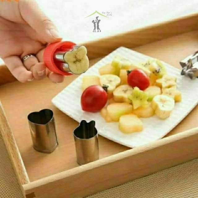 [BENTO] Bộ 8 khuôn inox tạo hình gấu, thỏ, tim, sao, hoa cho bé ăn dặm