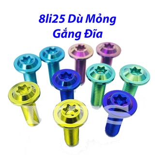Ốc Đĩa TITAN GR5 8li25 Dù Mỏng Gắn Cho Dòng Xe Yamaha, Suzuki Như Ex 135, Raider,Sirius...