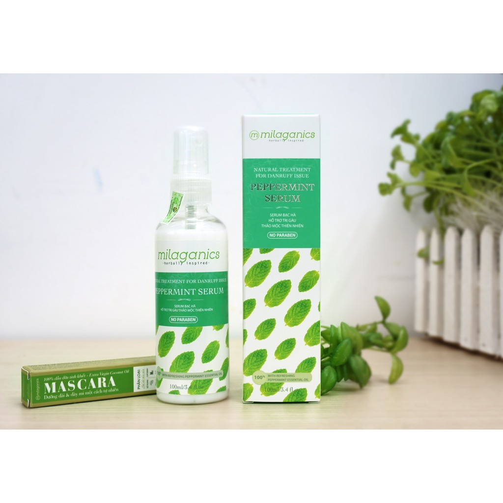 Serum Bạc Hà Hỗ Trợ Trị Gàu Milaganics 100ml