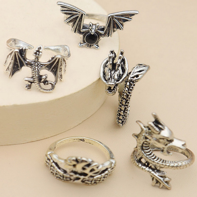 Set 5 Nhẫn Đeo Khớp Ngón Tay Phong Cách Vintage Cho Nam Nữ