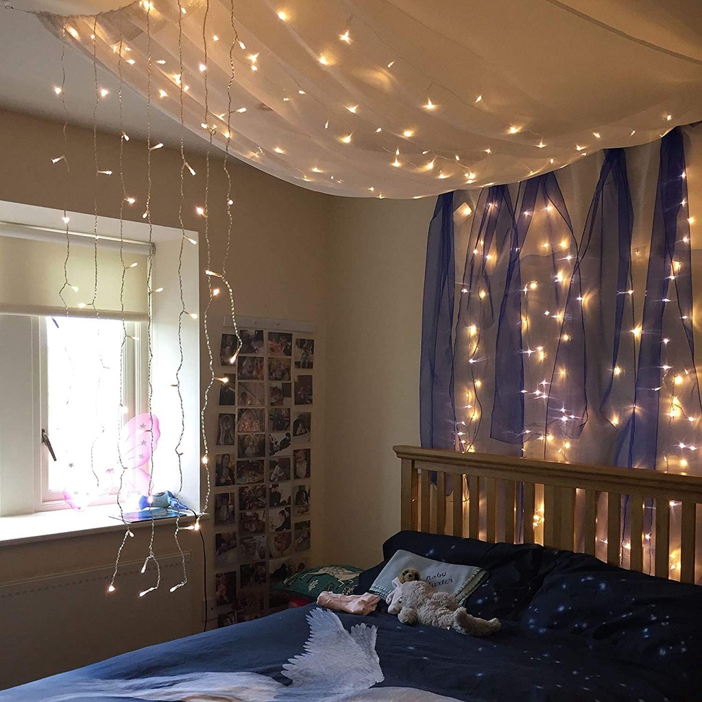 Dây Đèn LED 50 Bóng 20 Bóng Dùng Pin Chống Nước Dùng Trang Trí Giáng Sinh