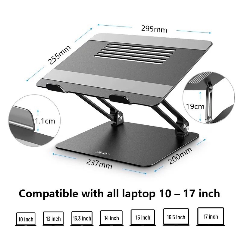 Giá đỡ tản nhiệt cho Macbook Laptop (9 inch đến 17 inch) hiệu Nillkin ProDesk Adjustable Laptop Stand