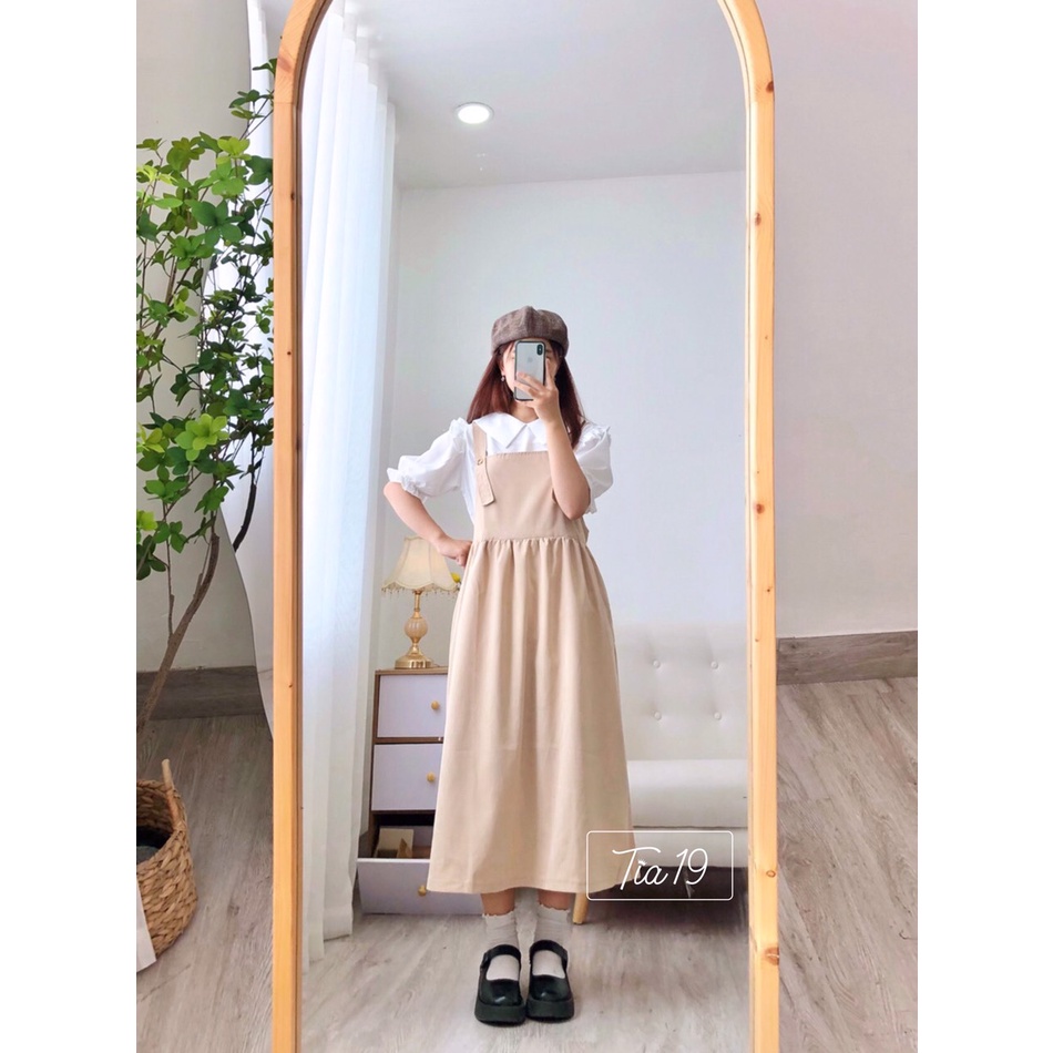 Set yếm kaki kèm áo ulzzang Tia19. Yếm kèm áo ulzzang.