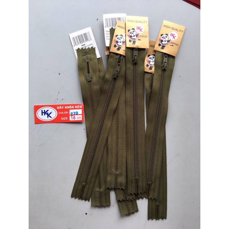 1 lố 12 Dây kéo khóa quần tây HKK dài 18CM sử dụng làm dây kéo khóa cho quần tây