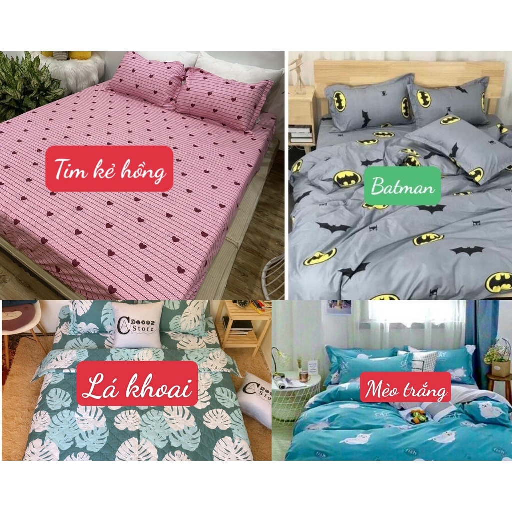 Bộ ga gối cotton poly kích thước 1m2/ 1m4/1m6/1m8/2m2- họa tiết heo nhí nhố