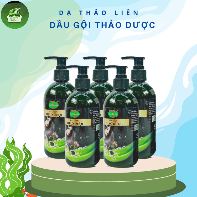 Dầu Gội Thiên Nhiên Thảo Dược Dạ Thảo Liên Sạch Gàu Chăm Sóc Dưỡng Tóc Mềm Mượt Rikota NLDG300