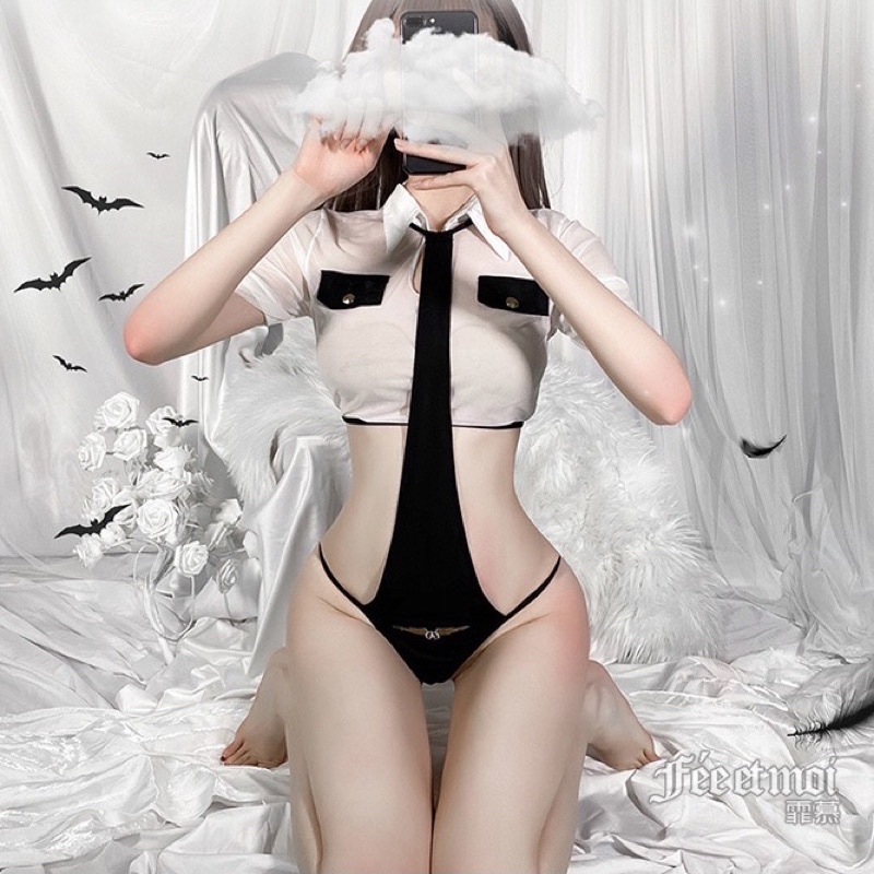 LL2346 Set Đồ Hoá Trang Nữ Cảnh Sá.t Gợi Cảm - Cosplay Sexy Phục Cảnh - Quần Lọt Khe Có Dấu Điểm Nhấn