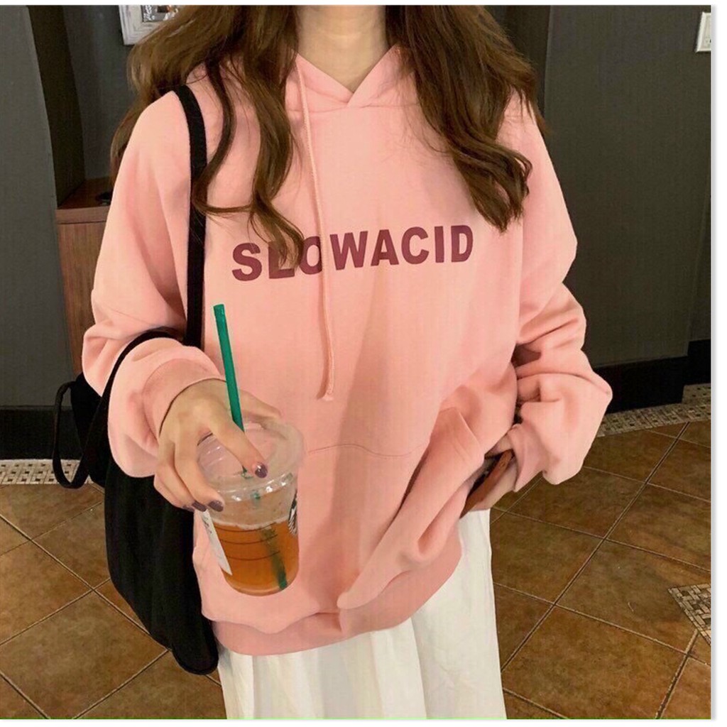 Áo Hoodie Mẫu SLOWACID Form Tay Dài Nỉ Mịn Unisex Nam Nữ HotTrending! MTB DYDY