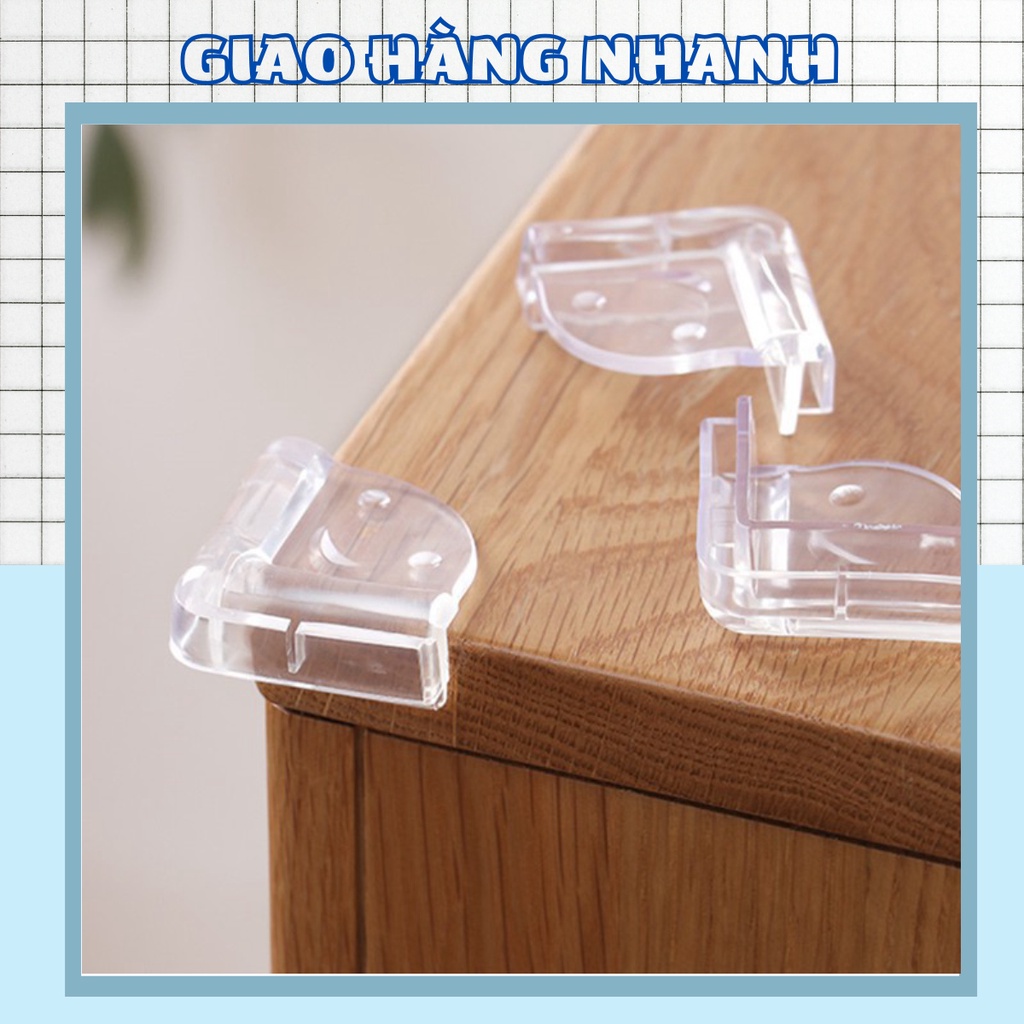 Bộ 4 Miếng Dụng Cụ Silicone Chặn Và Bịt Góc Bàn Tủ Cửa Bảo Vệ Bé 88258 Giao Hàng Nhanh