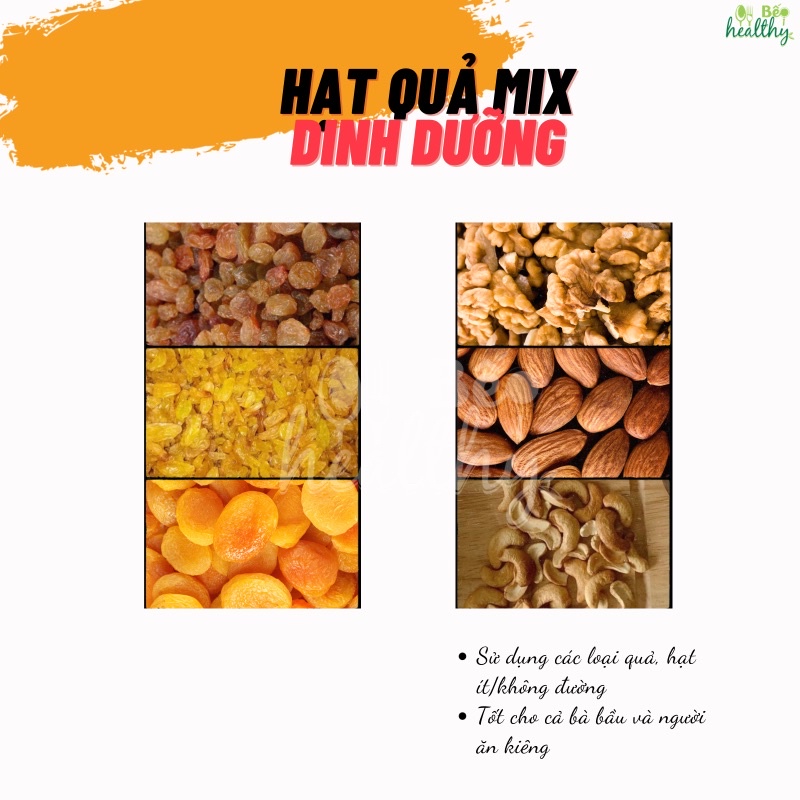 Hạt dinh dưỡng mix 3 loại quả hạt sấy - Bếp healthy Hà Nội