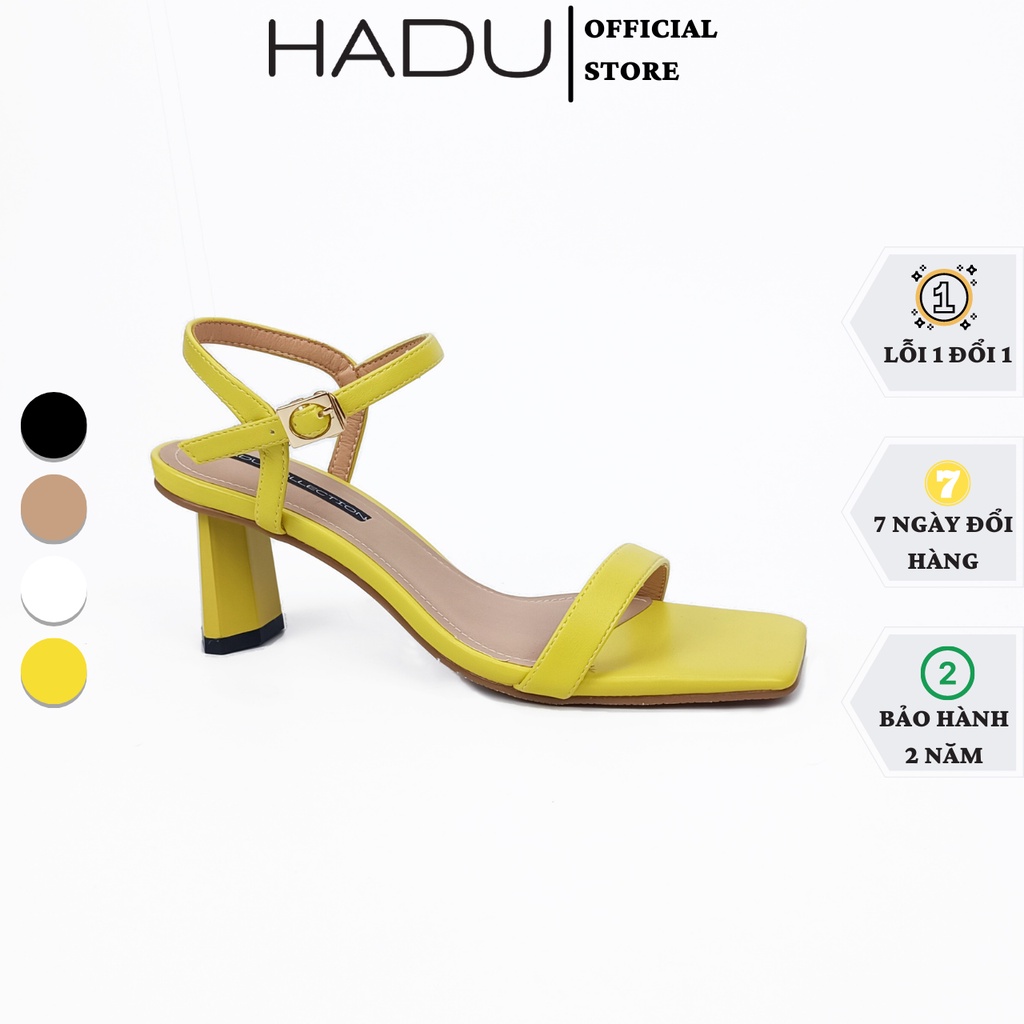 Giày Sandal cao gót 5p quai ngang KALA HADU M578 gót to da PU cao cấp
