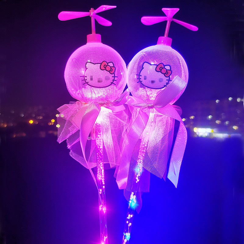 Đồ chơi bóng galaxy trong suốt, có tay cầm + đèn led và chong chóng nhiều hình thù hoạt hình KingKids
