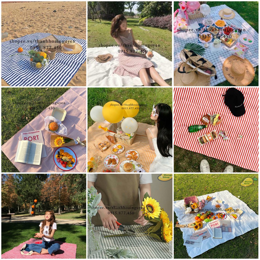 Thảm trải picnic xinh xắn ( vải trải thảm cỏ , chụp ảnh picnic )