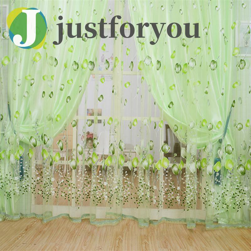 Rèm cửa sổ dạng hạt hình hoa tulip 2 lớp trang trí phòng ngủ độc đáo