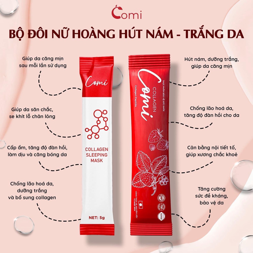 Mặt nạ ngủ cao cấp - Sleeping mask collagen Comi 15g (Quà Tặng Không Bán)