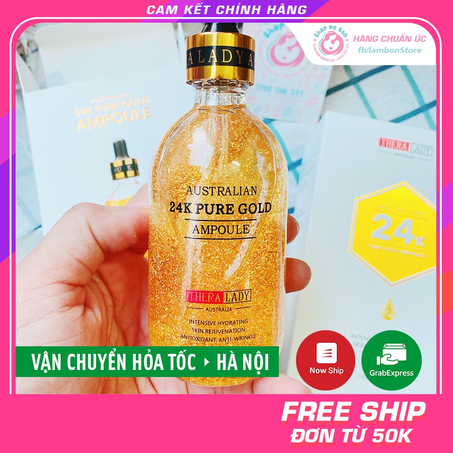 [CHÍNH HÃNG] Serum Tinh Chất Vàng 24k Pure Gold Ampoule Thera Lady 100ml (Date mới nhất) - Xuất xứ Úc