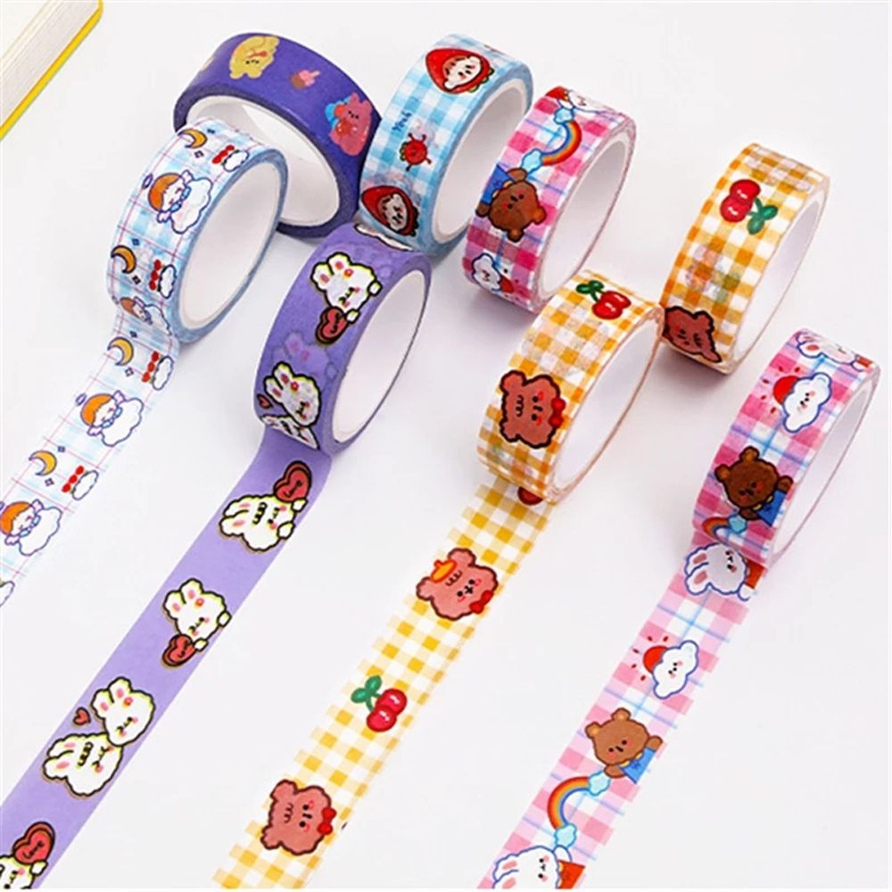 Cuộn Băng Keo Giấy In Hình Gấu / Thỏ Dễ Thương Trang Trí Sổ Tay / Đồ Thủ Công Nhật Bản 81