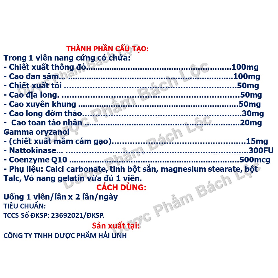 Viên Uống Giảm Mỡ Máu Lipid Plus Hỗ trợ giảm cholesterol máu, giúp giảm nguy cơ xơ vữa động mạch,