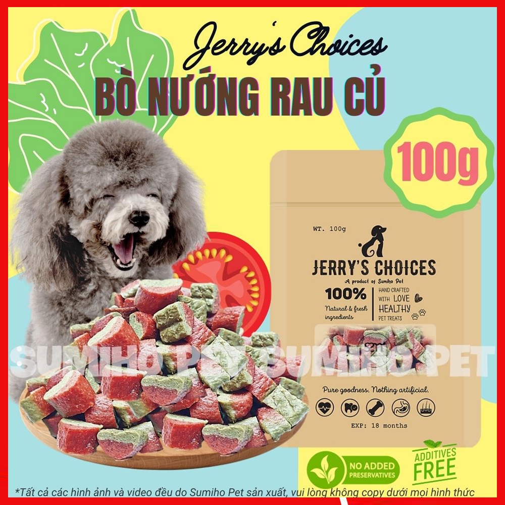 Bánh thưởng cho chó Jerry's Choices (Bò nướng rau củ) 100gr/túi