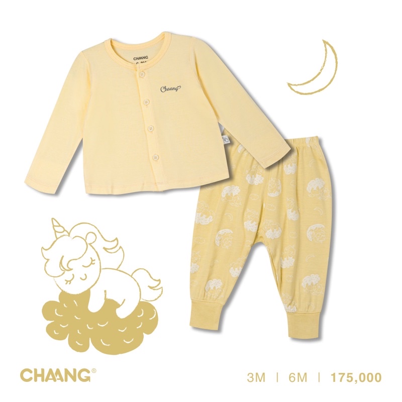 Bộ quần áo sơ sinh Chaang cài giữa bé trai bé gái
