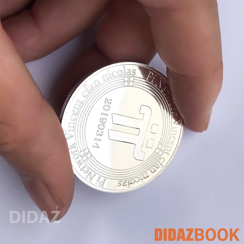 Đồng Xu Pi Network, Bitcoin mạ vàng, bạc 24k đồ lưu niệm, trang trí, sưu tầm, quà tặng hội nhóm PI01