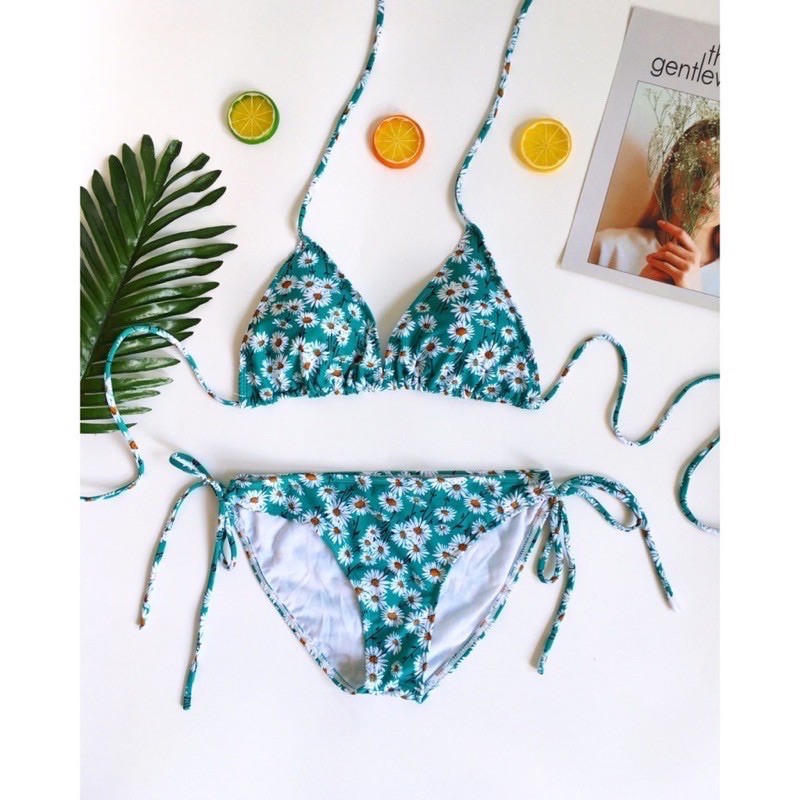 Bikini hoạ tiết cúc xanh siêu dễ thương