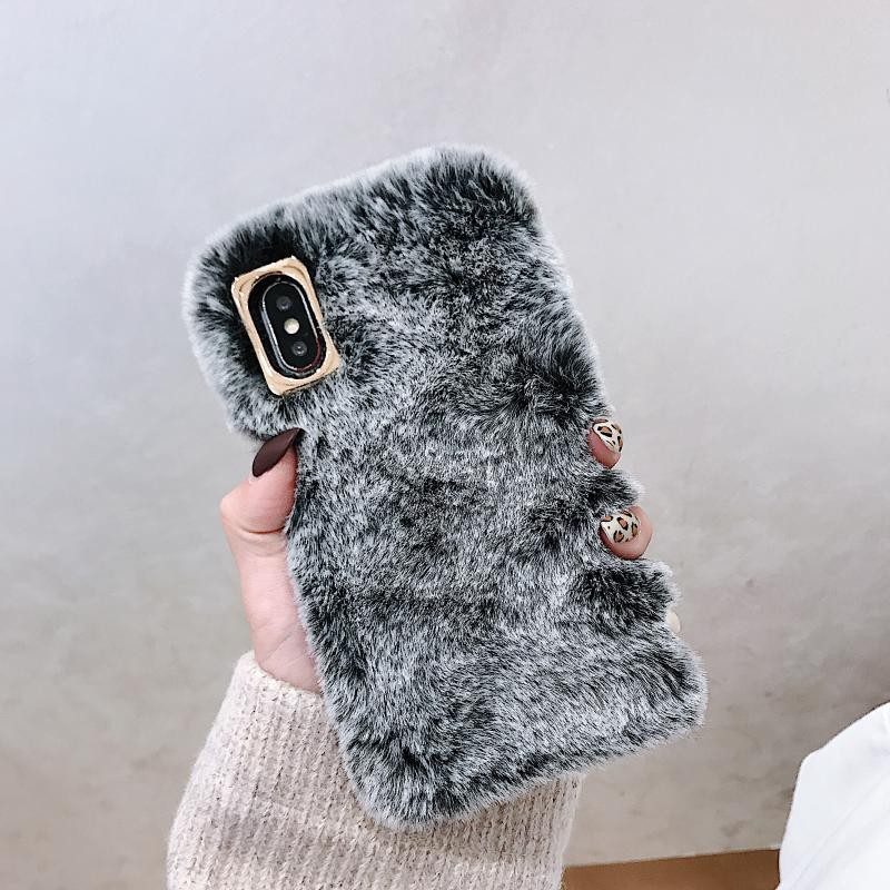 Ốp điện thoại TPU lông thỏ mềm thích hợp cho iPhone 11 Pro MAX XR X XS MAX 7 8 6 6s Plus