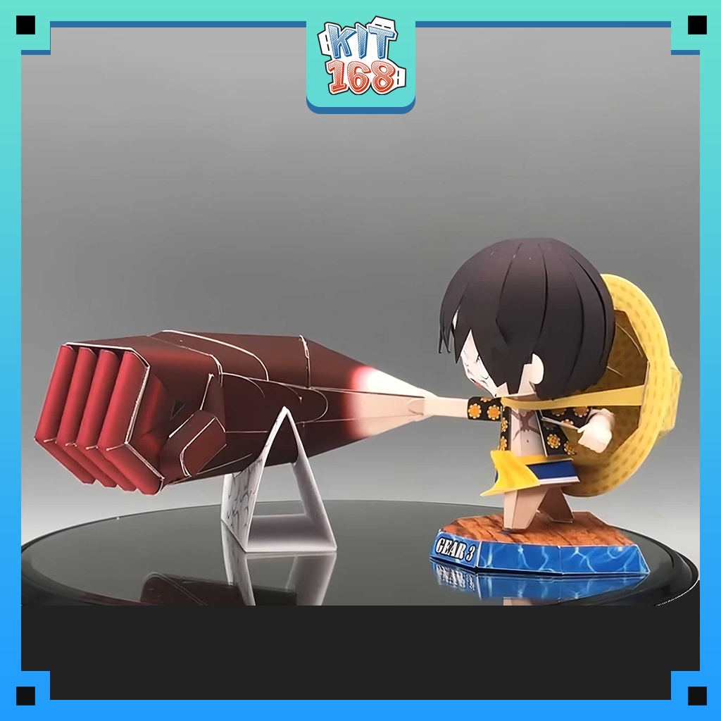 Mô hình giấy Anime Game Chibi Monkey D. Luffy  ver 7 - One Piece + kit hộp trang trí