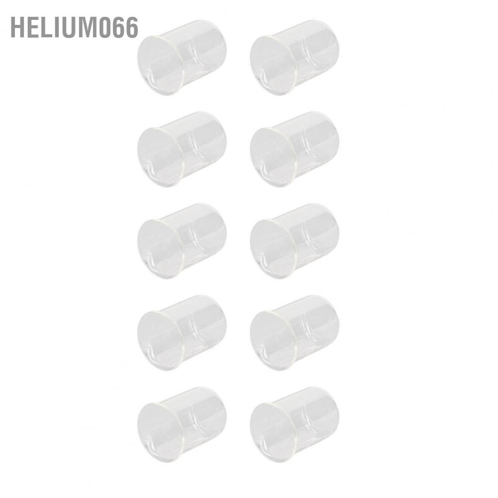 [Hàng mới về] Set 10 cốc thí nghiệm chia vạch tiêu chuẩn trong suốt bằng thủy tinh dày hình trụ 50ml