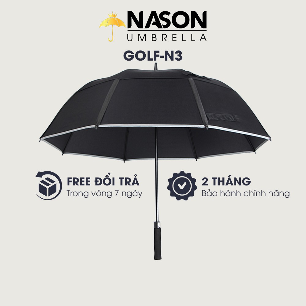 Dù Golf cao cấp trẻ trung sang trọng Nason Umbrella Golf-N3 với tay cầm nhựa, cao su cao cấp, chống gió to, mưa và nắng