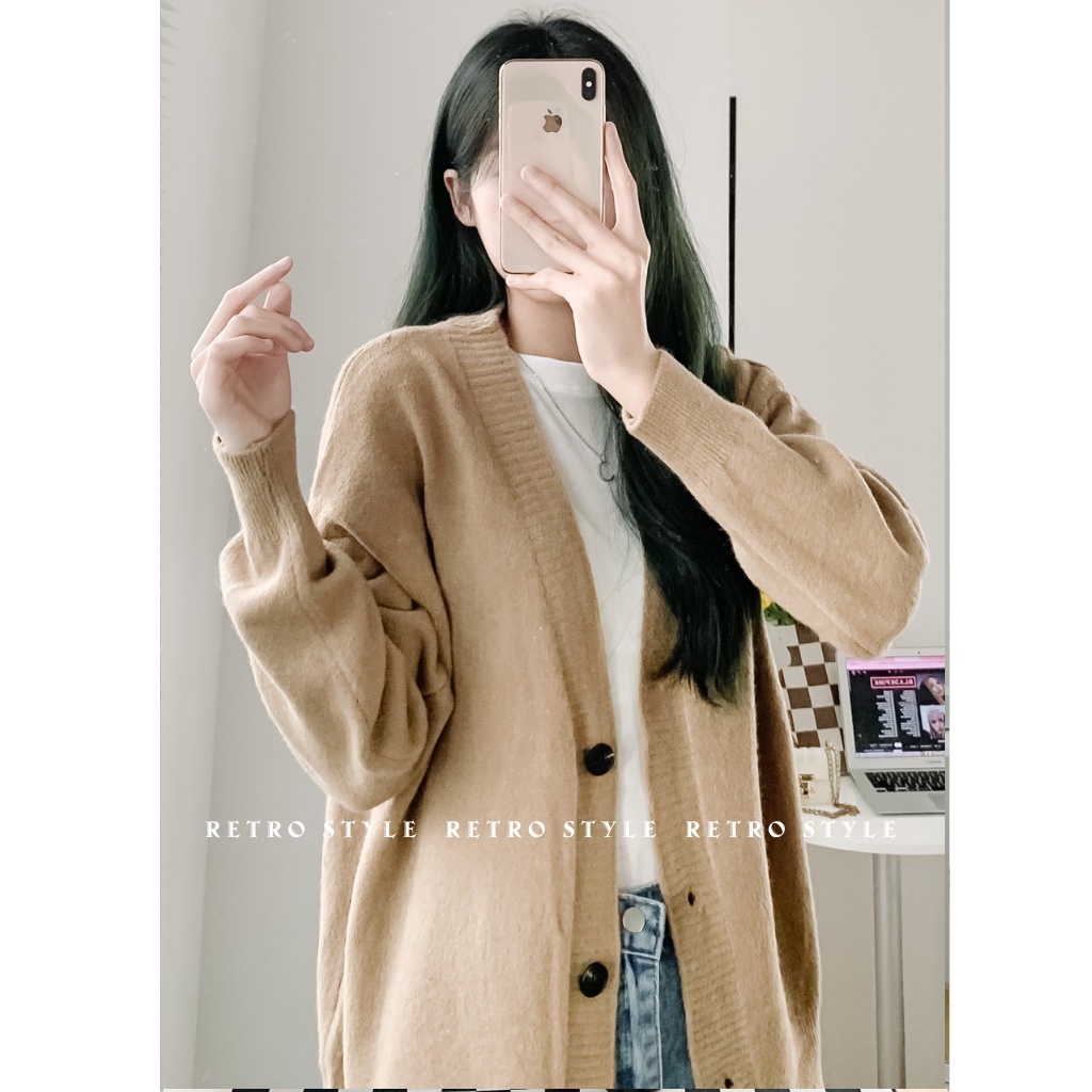 Áo khoác cardigan len chất dày oversize thêu P mã CadiganchuP502_P5K1.2